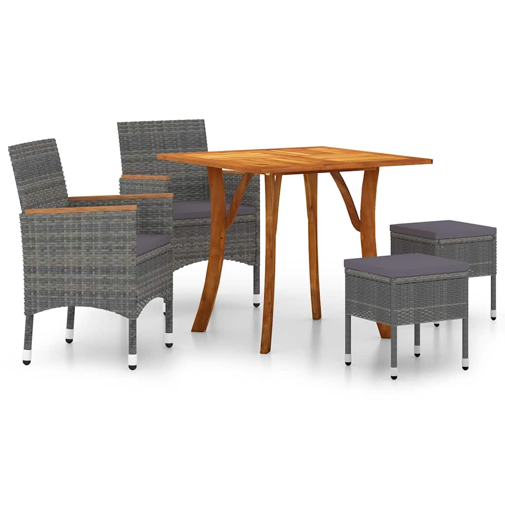 Set Mobili da Pranzo per Giardino 5 pz Grigio
