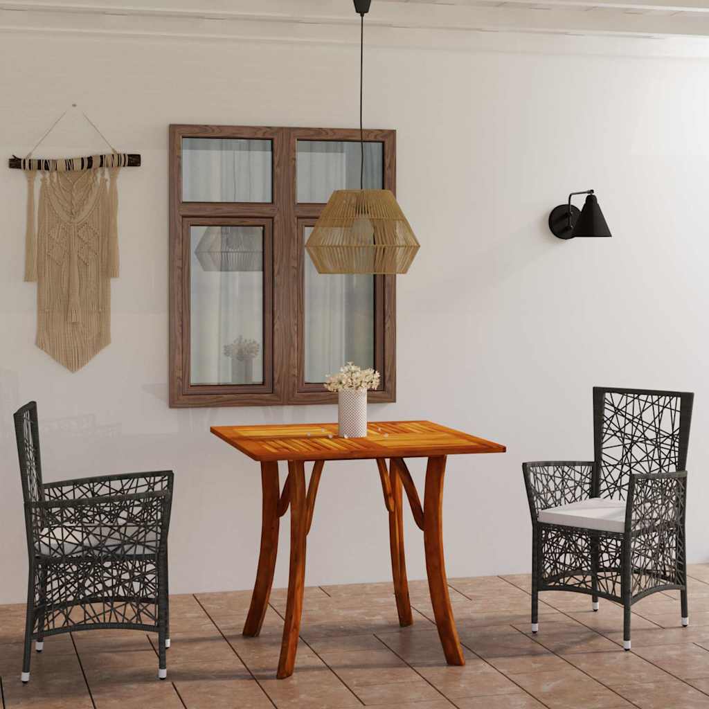 Set Mobili da Pranzo per Giardino 3 pz Marrone