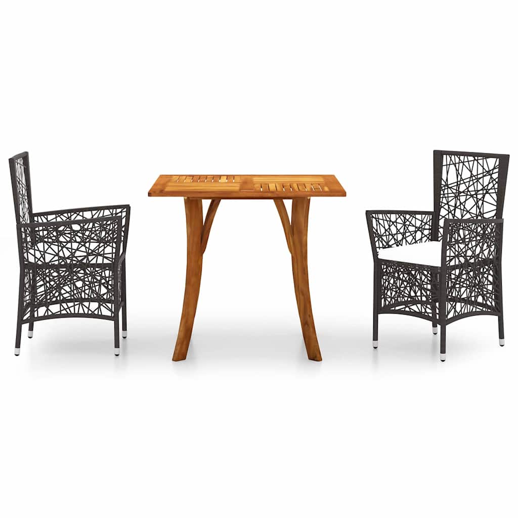Set Mobili da Pranzo per Giardino 3 pz Marrone