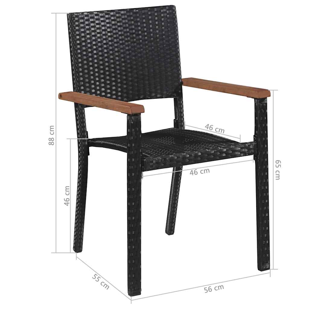 Set Mobili da Pranzo per Giardino 5 pz Nero