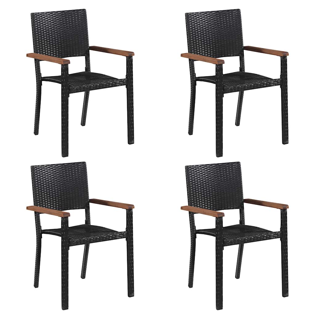 Set Mobili da Pranzo per Giardino 5 pz Nero