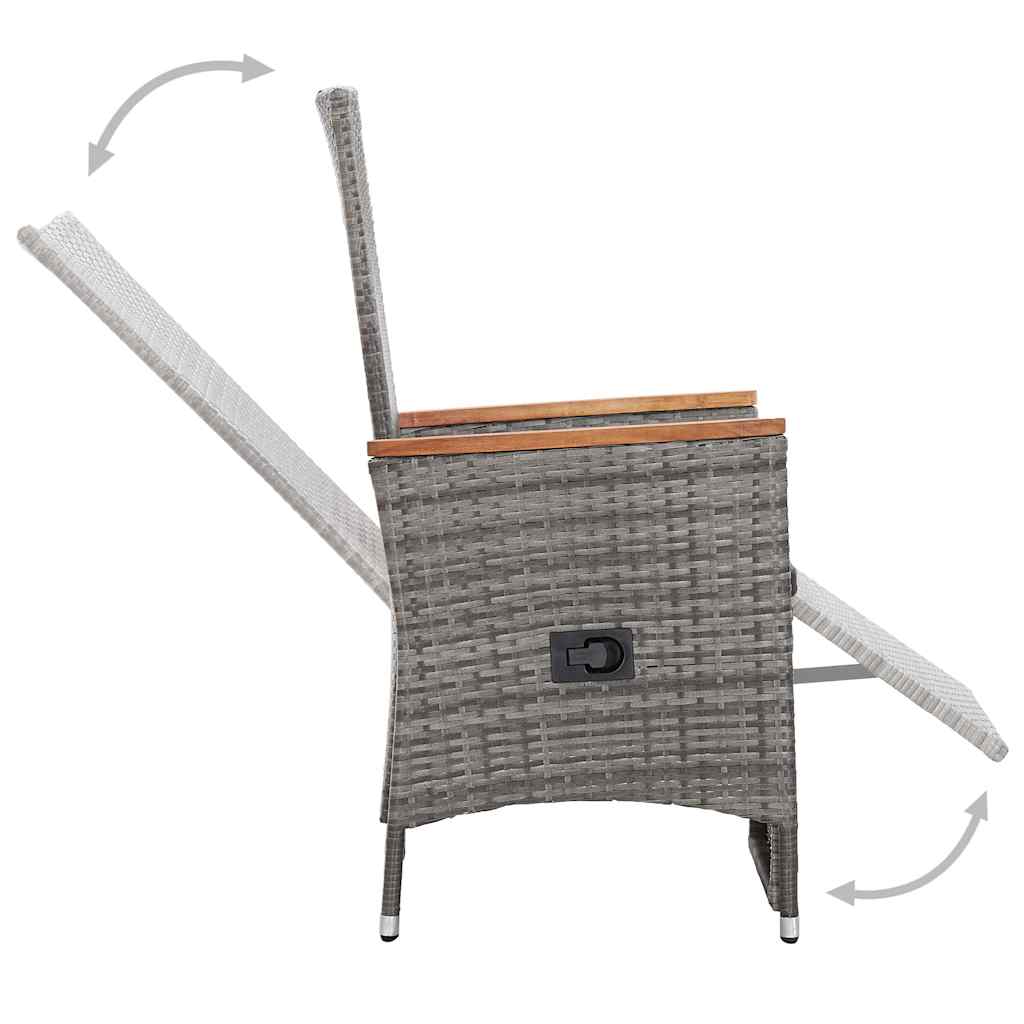 Set Mobili da Pranzo per Giardino 3 pz Grigio