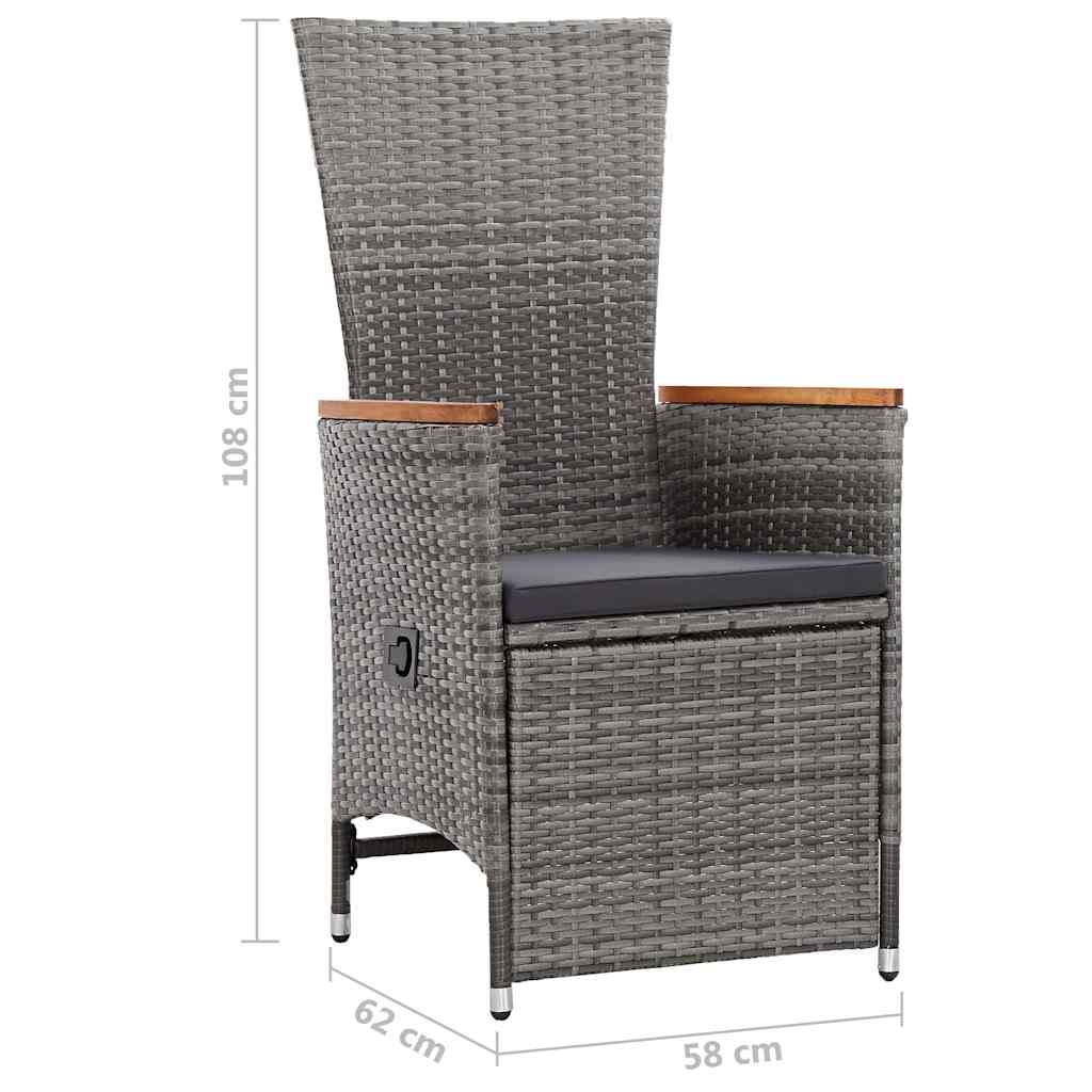 Set Mobili da Pranzo per Giardino 3 pz Grigio