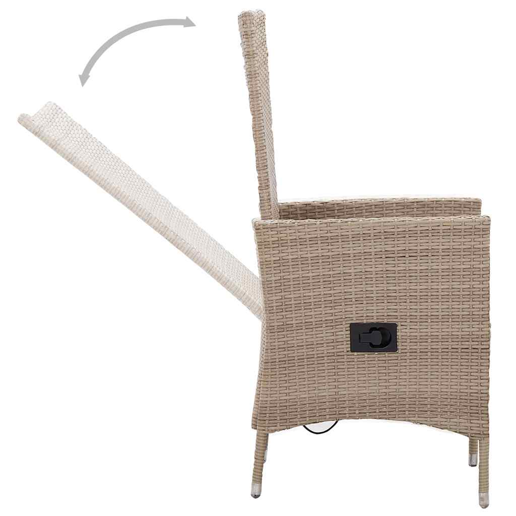 Set Mobili da Pranzo per Giardino 3 pz Beige