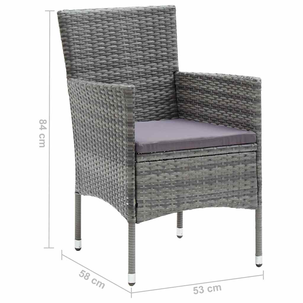 Set Mobili da Pranzo per Giardino 5 pz Grigio