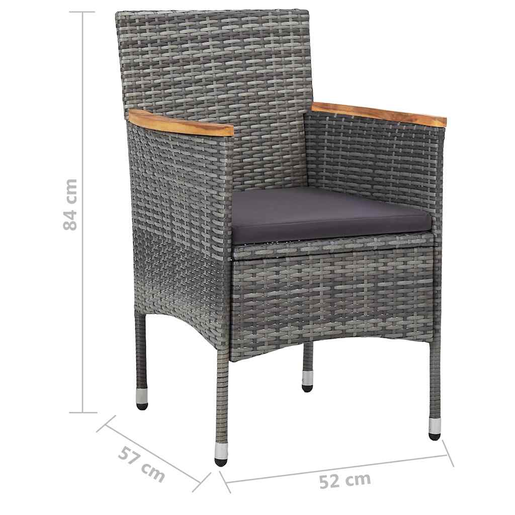 Set Mobili da Pranzo per Giardino 5 pz Grigio