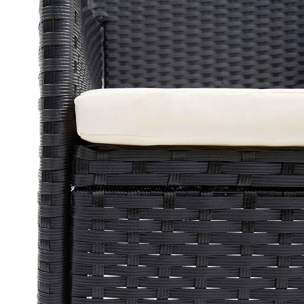 Set Mobili da Pranzo per Giardino 5 pz Nero