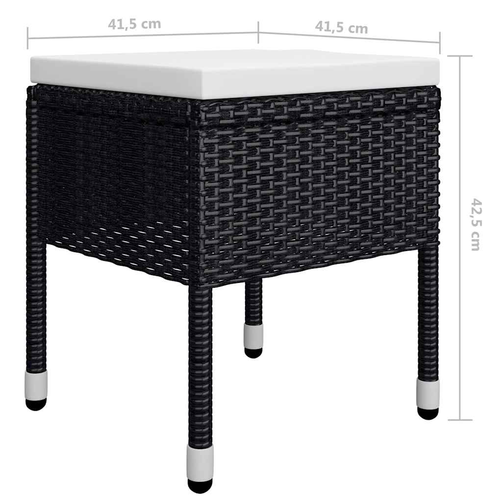 Set Mobili da Pranzo per Giardino 5 pz Nero