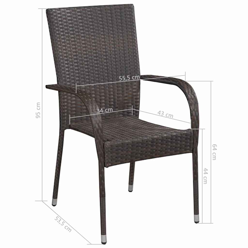 Set Mobili da Pranzo per Giardino 5 pz Marrone