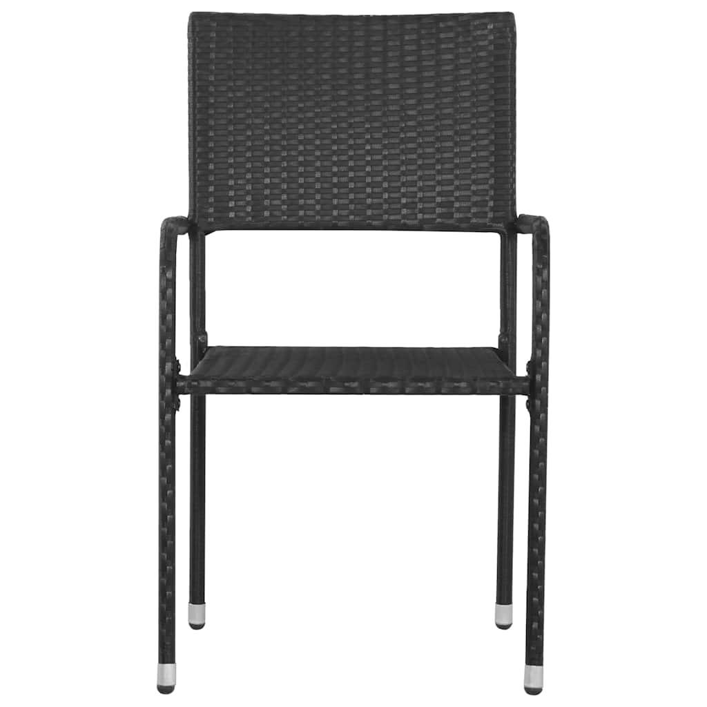 Set Mobili da Pranzo per Giardino 7 pz Nero