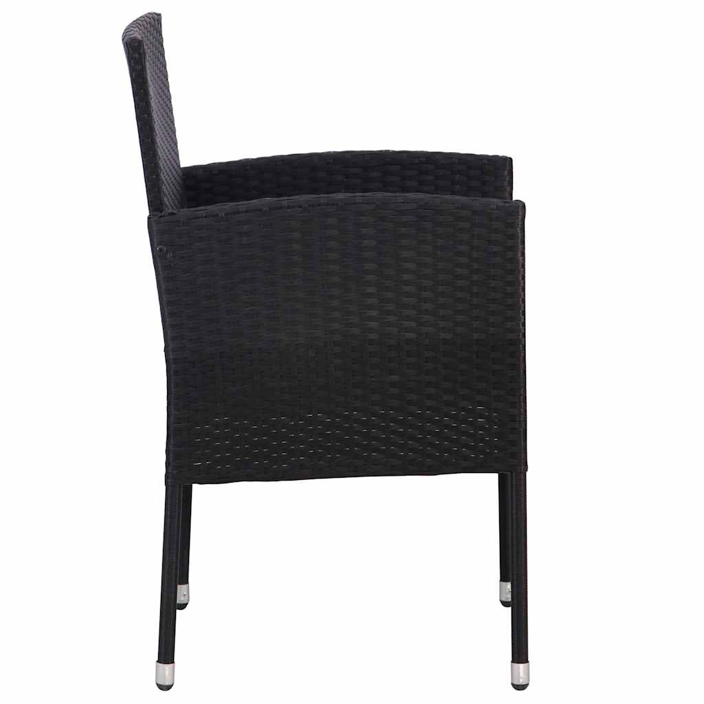 Set Mobili da Pranzo per Giardino 5 pz Nero