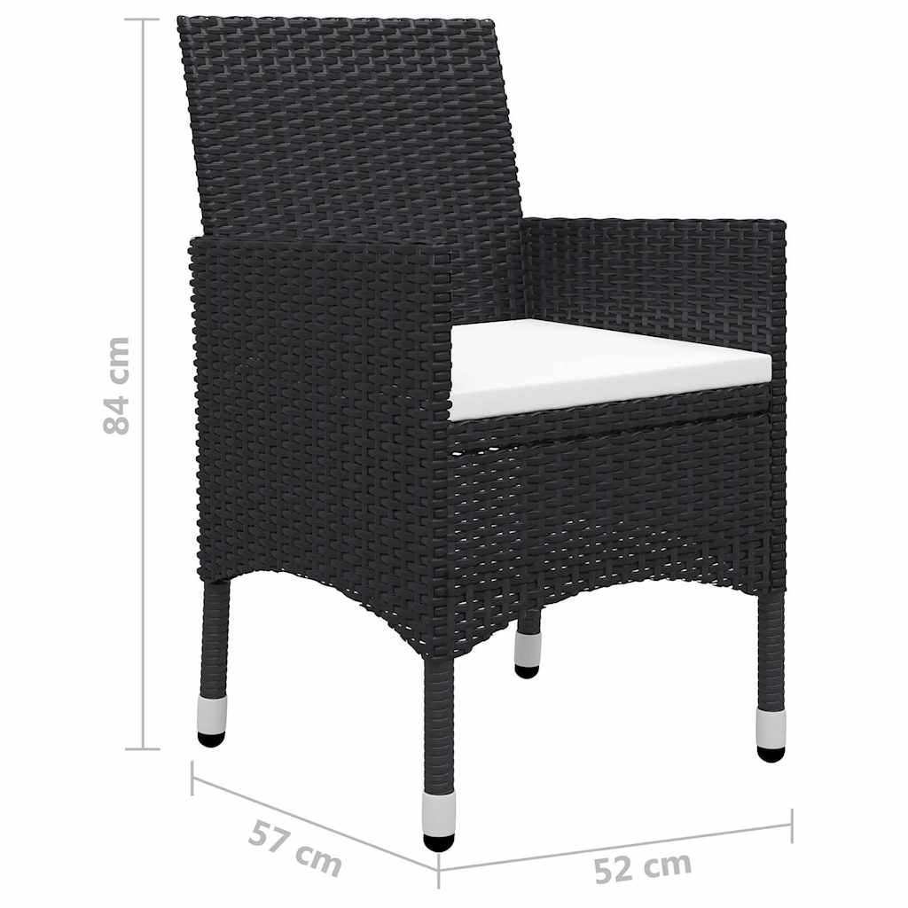 Set Mobili da Pranzo per Giardino 5 pz Nero