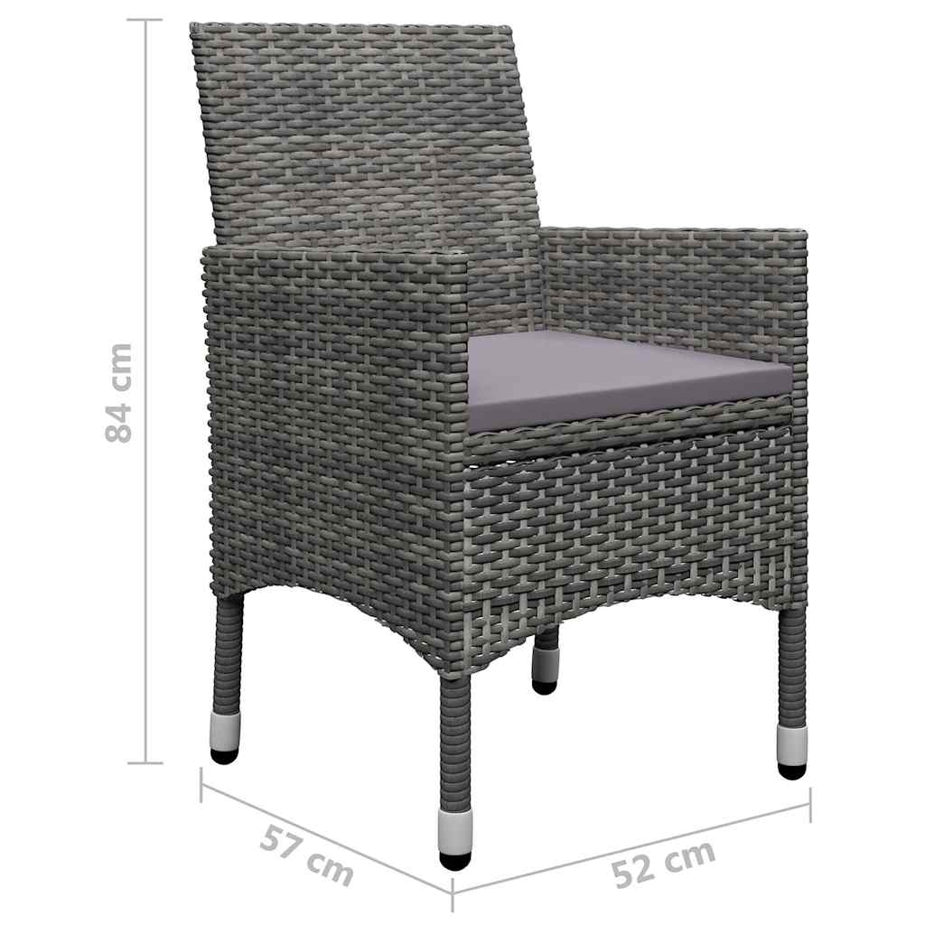 Set Mobili da Pranzo per Giardino 5 pz Grigio