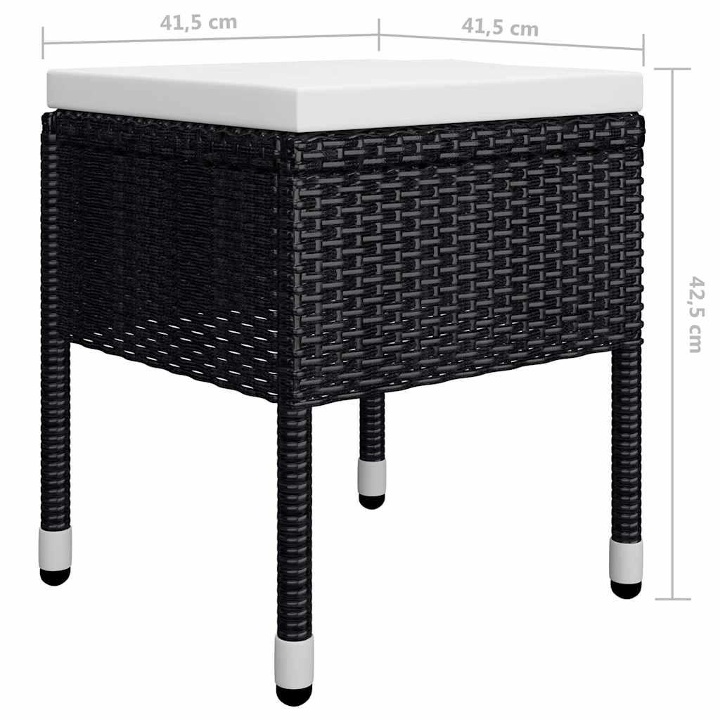 Set Mobili da Pranzo per Giardino 5 pz Nero