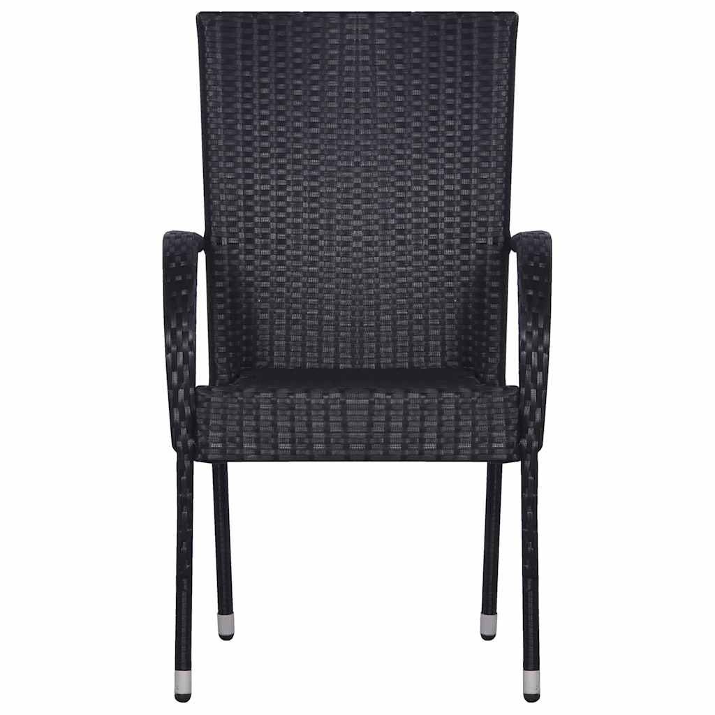 Set Mobili da Pranzo per Giardino 5 pz Nero