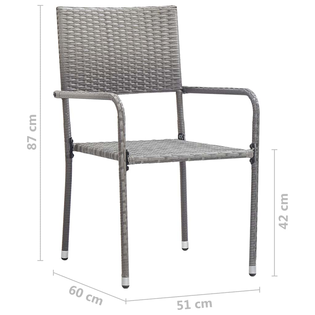 Set da Pranzo da Giardino Acacia e Rattan PE 6 Sedie