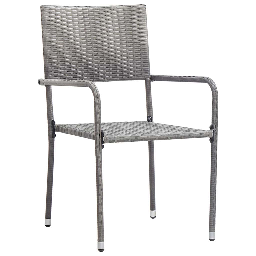 Set da Pranzo da Giardino Acacia e Rattan PE 6 Sedie