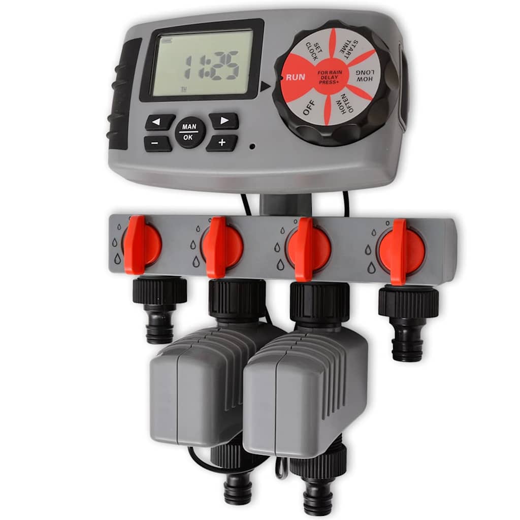 Timer Automatico Irrigazione a 4 Vie e Sensore di Pioggia 3V