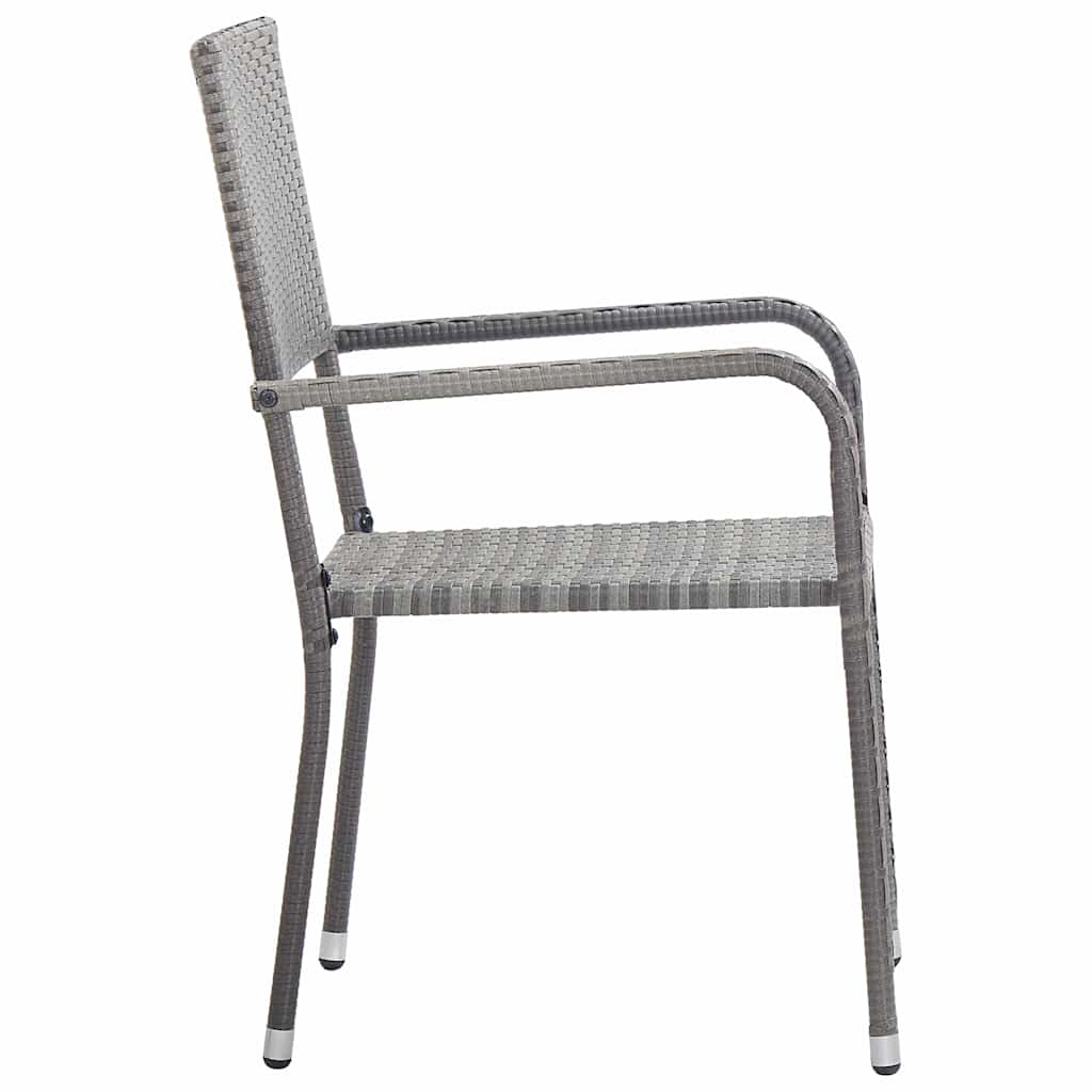 Set da pranzo da giardino 7 pz in acacia e rattan PE antracite