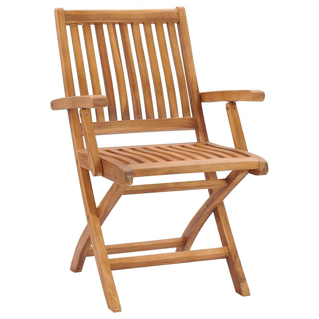 Sedie Pieghevoli con Cuscini 4 pz Massello di Teak