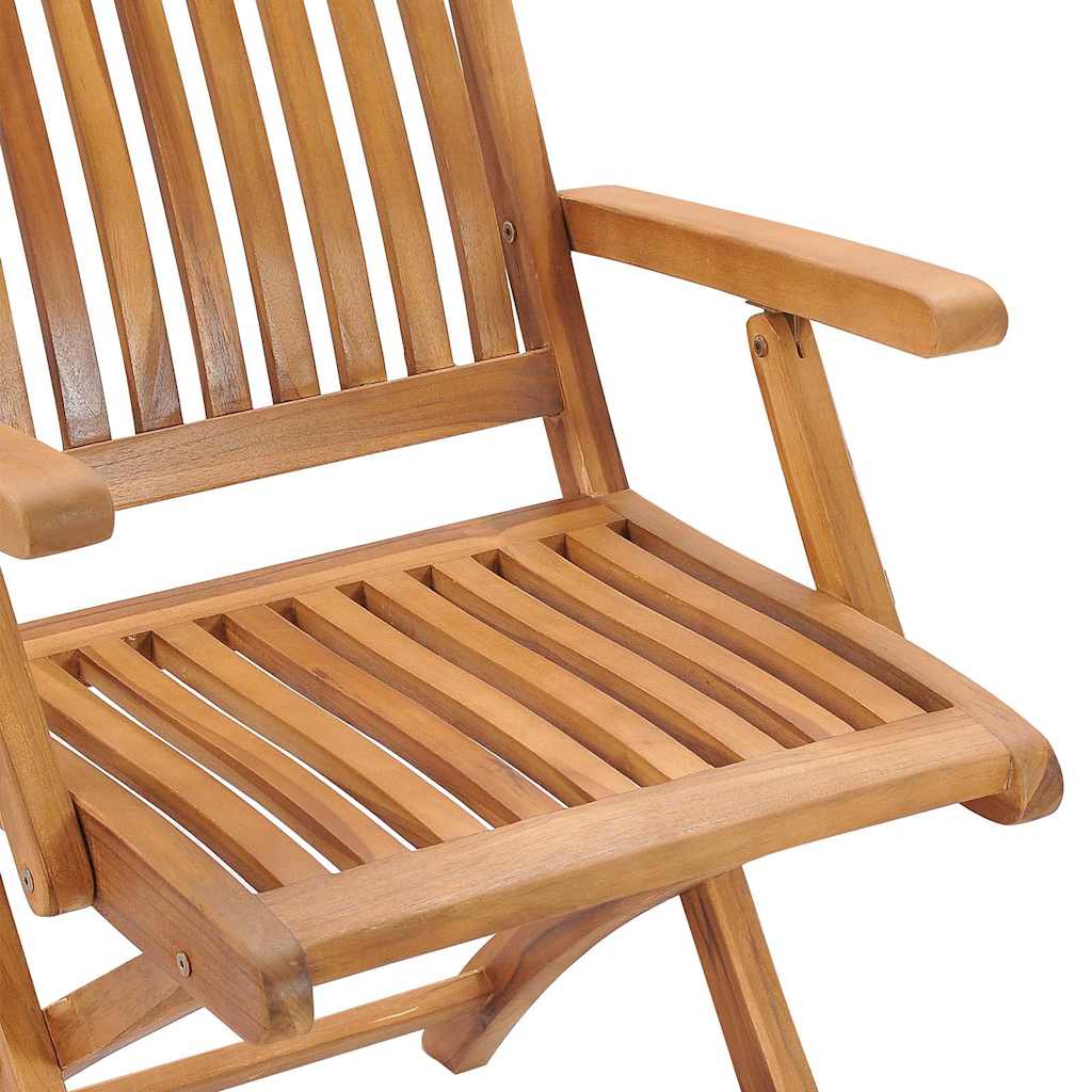 Sedie Pieghevoli con Cuscini 4 pz Massello di Teak