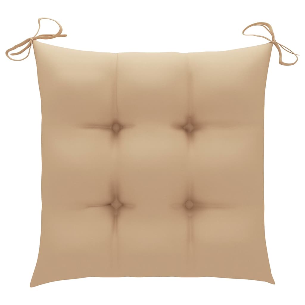Sedie Pieghevoli con Cuscini 4 pz Massello di Teak