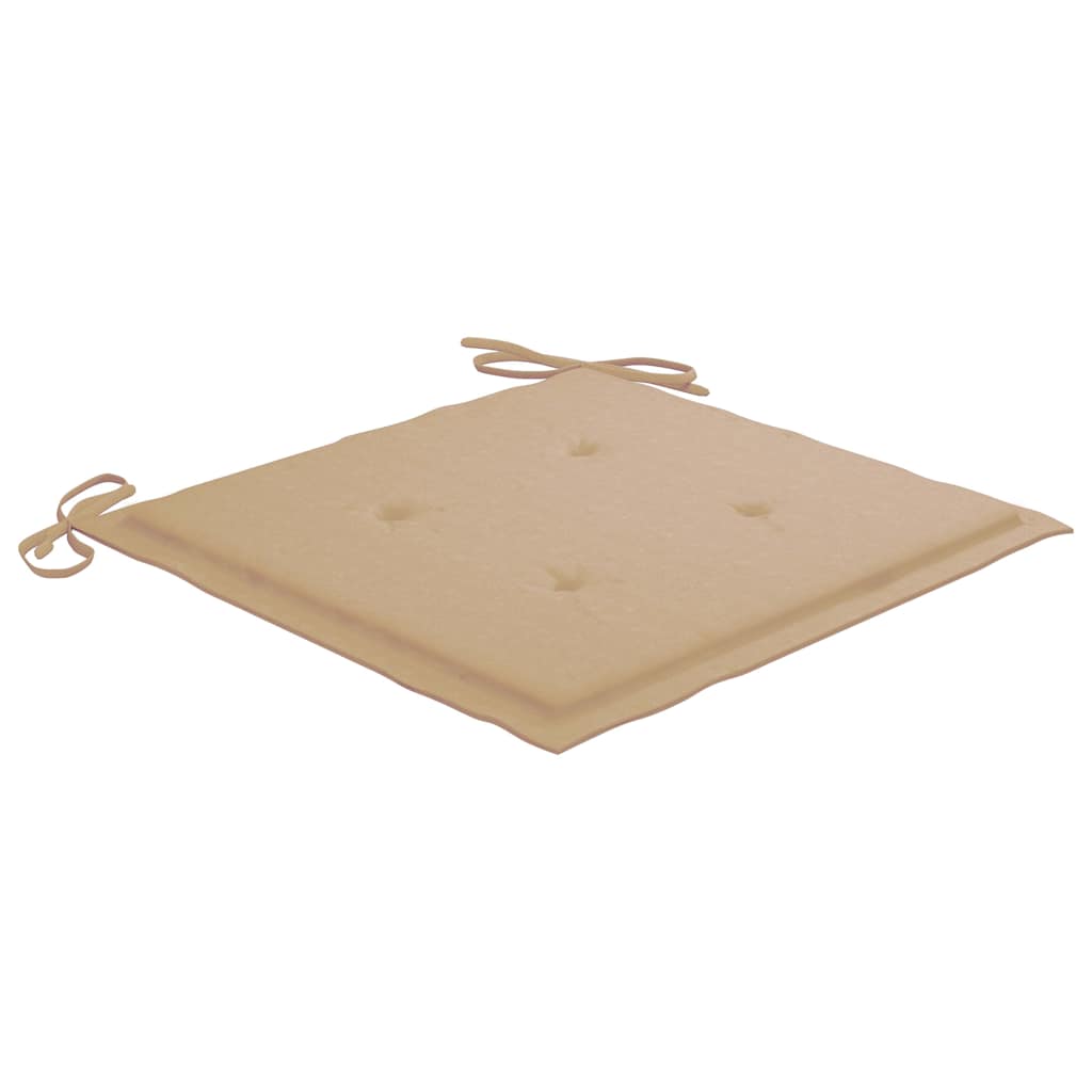 Sedie Pieghevoli con Cuscini 4 pz Massello di Teak
