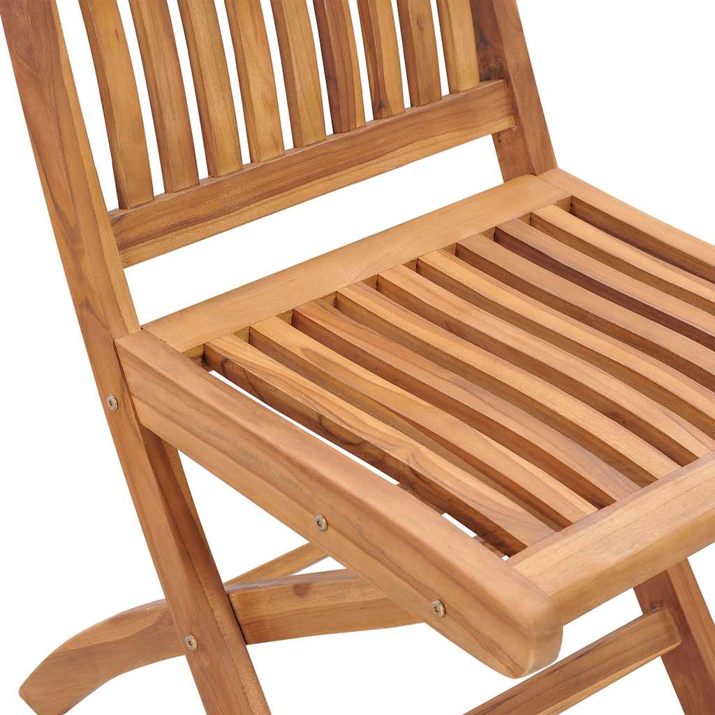 Sedie pieghevoli con cuscini, 4 pezzi, in legno massello di teak.