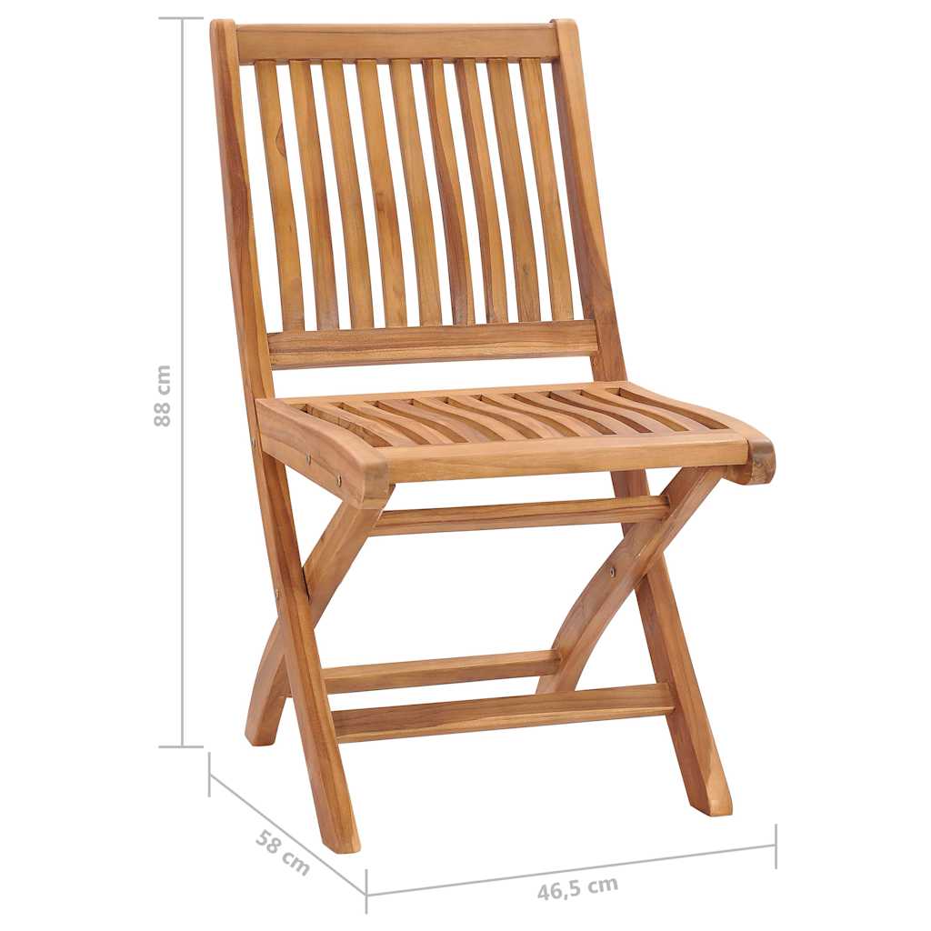 Sedie pieghevoli con cuscini, 4 pezzi, in legno massello di teak.