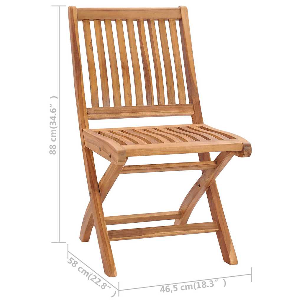 Sedie pieghevoli con cuscini, 4 pezzi, in legno massello di teak.