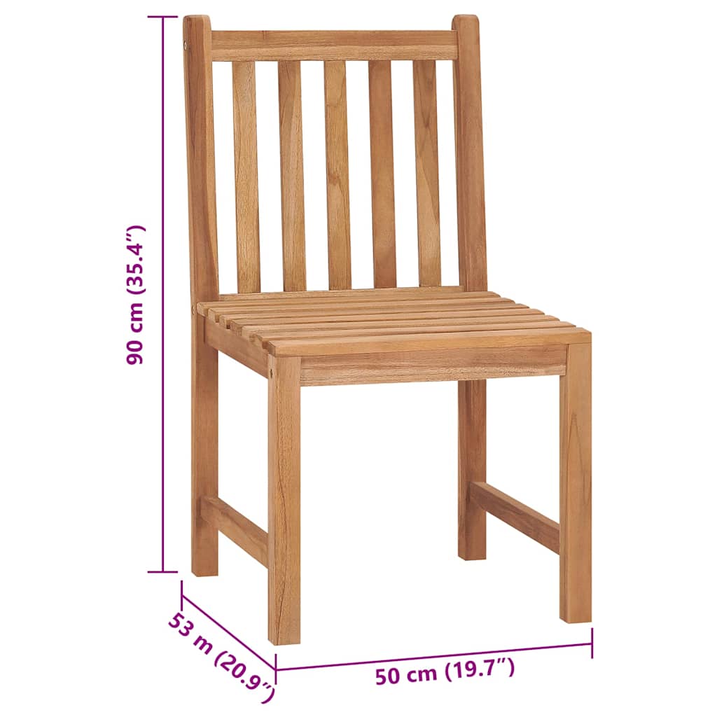 Sedie da Giardino 4 pz con Cuscini in Legno Massello di Teak