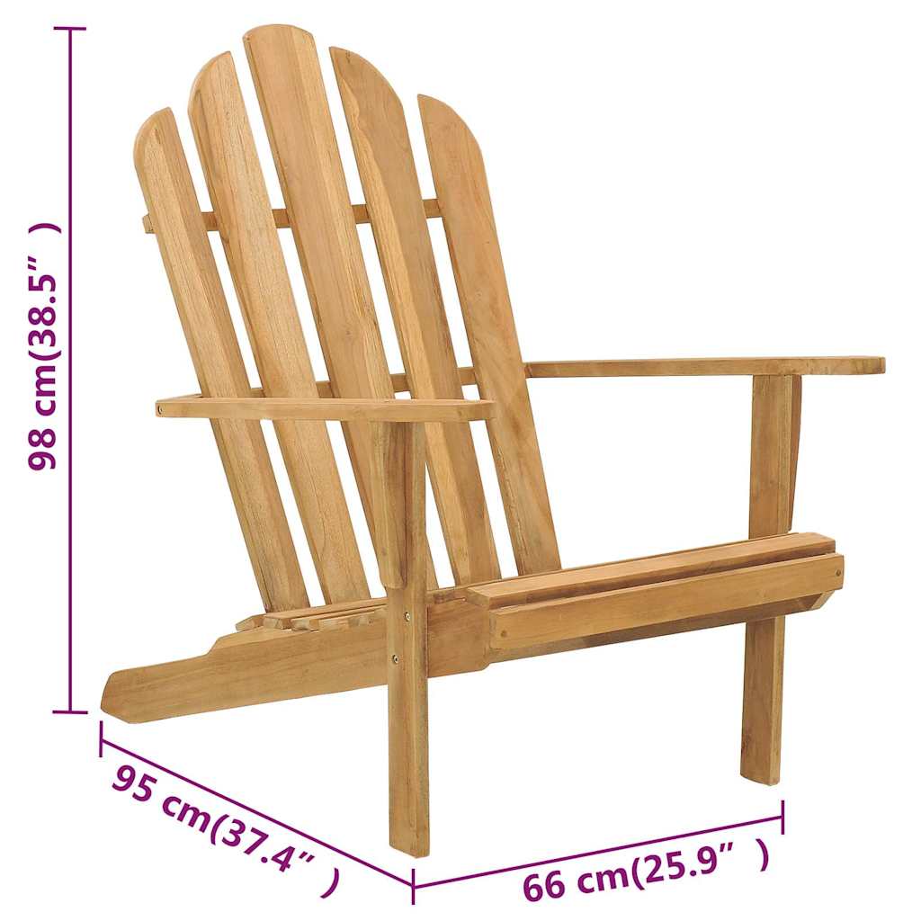 Sedie Adirondack 2 pz in Legno Massello di Teak