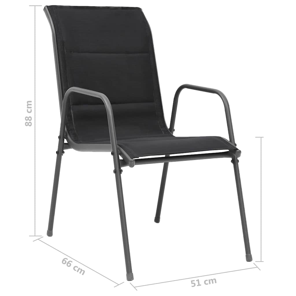 Set da Pranzo da Giardino 5 pz in Acciaio Nero
