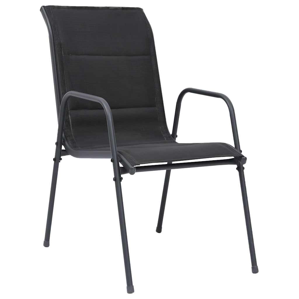 Set da Pranzo da Giardino 5 pz in Acciaio Nero