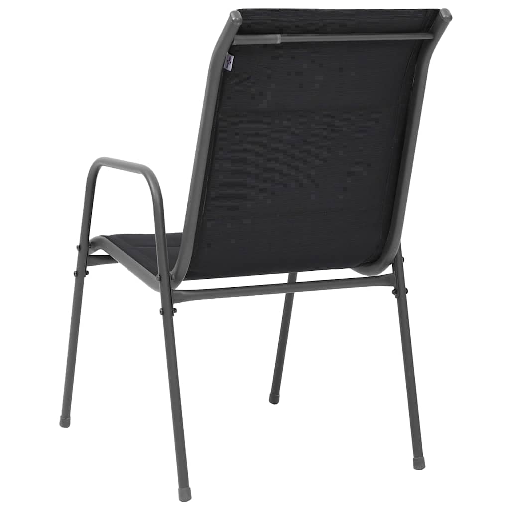 Set da Pranzo da Giardino 5 pz in Acciaio Nero