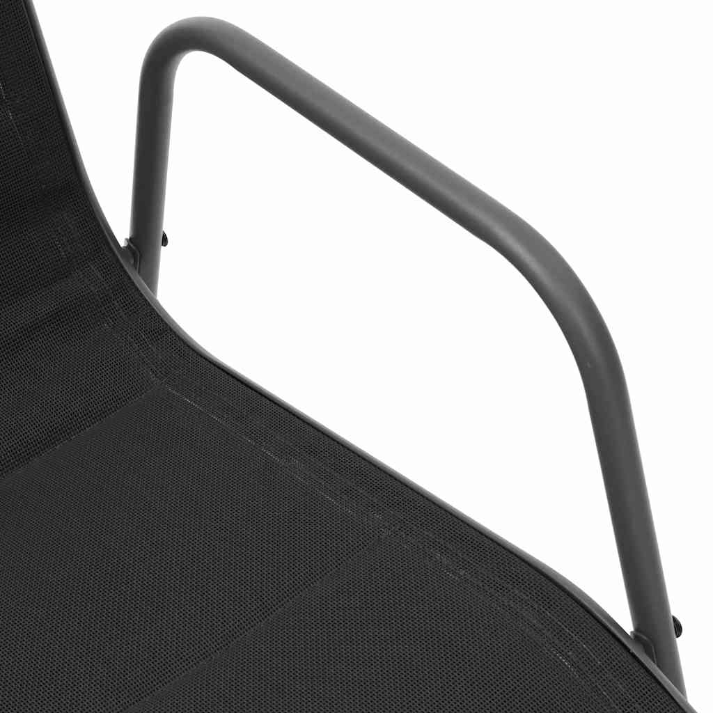 Set da Pranzo da Giardino 5 pz in Acciaio Nero