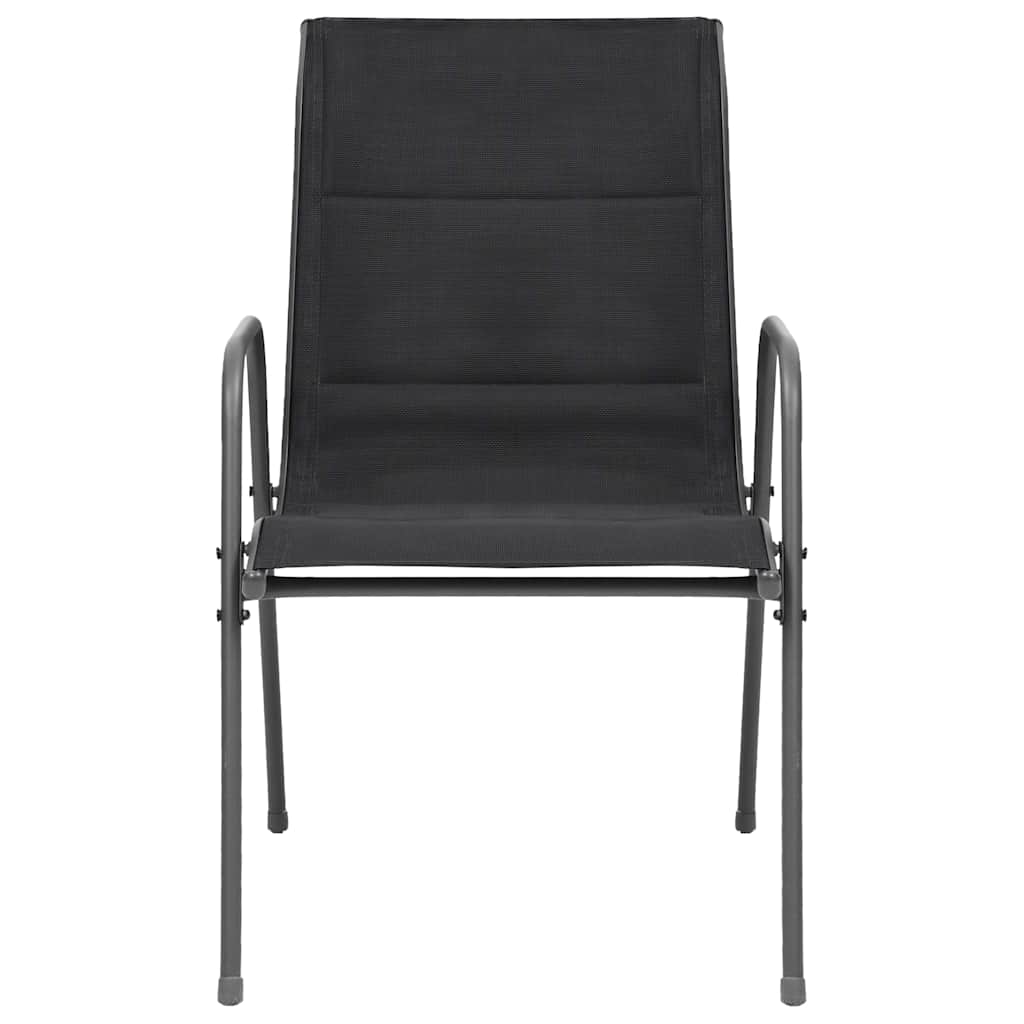 Set da Pranzo da Giardino 7 pz in Acciaio Nero