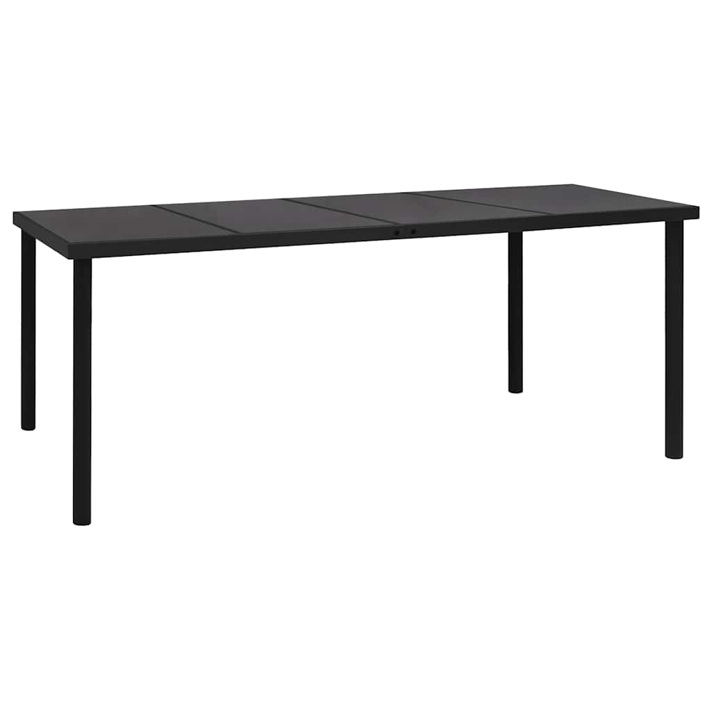 Set da Pranzo da Giardino 7 pz in Acciaio Nero