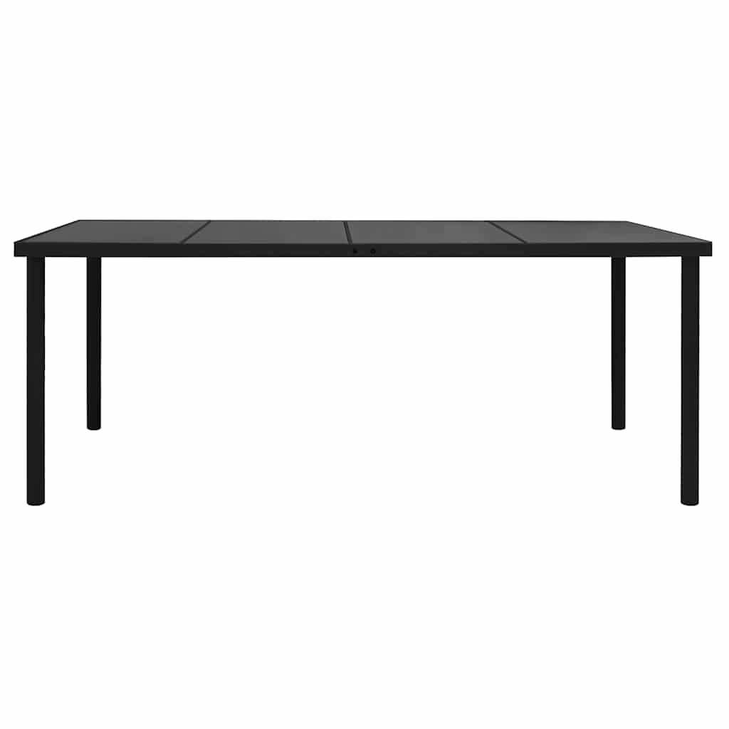 Set da Pranzo da Giardino 7 pz in Acciaio Nero