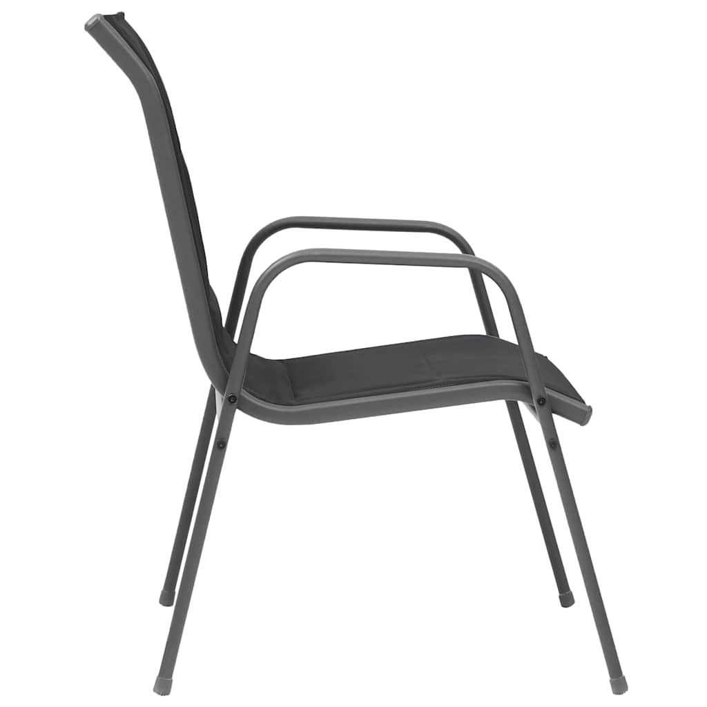 Set da Pranzo da Giardino 7 pz in Acciaio Nero