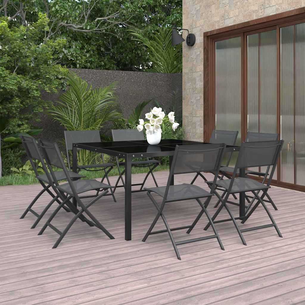 Set da Pranzo da Giardino 9 pz in Acciaio