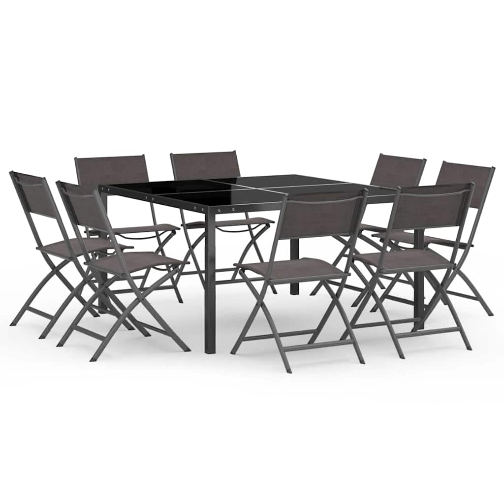 Set da Pranzo da Giardino 9 pz in Acciaio