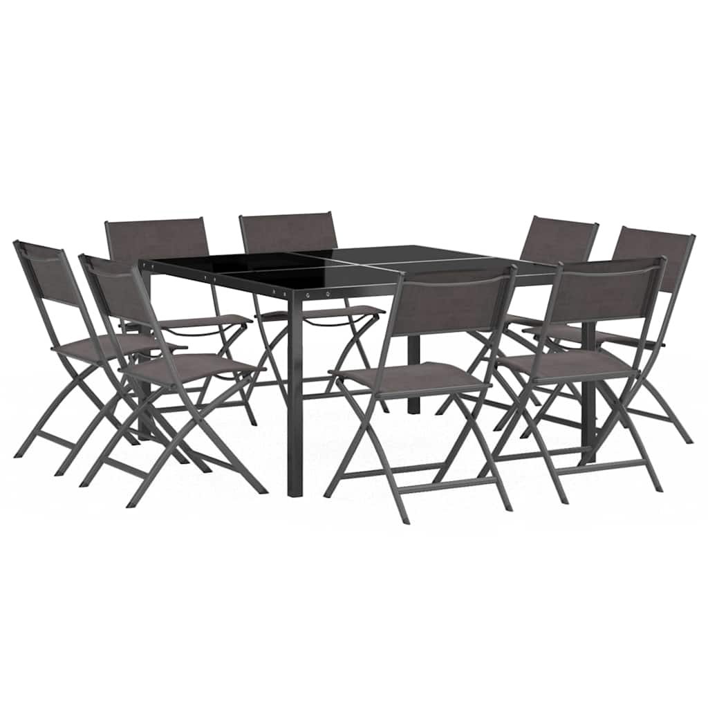 Set da Pranzo da Giardino 9 pz in Acciaio
