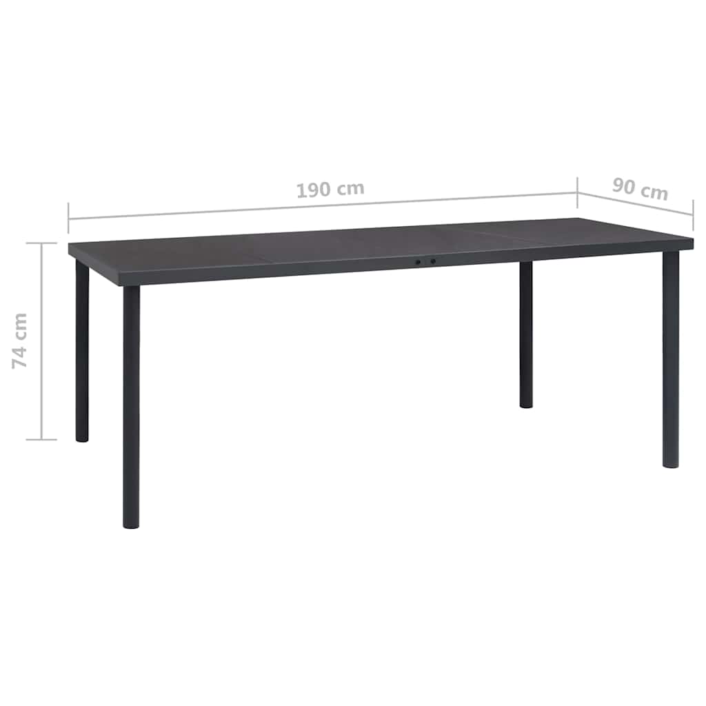 Set da Pranzo da Giardino 7 pz in Acciaio
