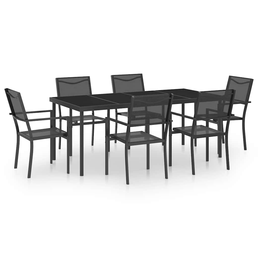 Set da Pranzo da Giardino 7 pz in Acciaio