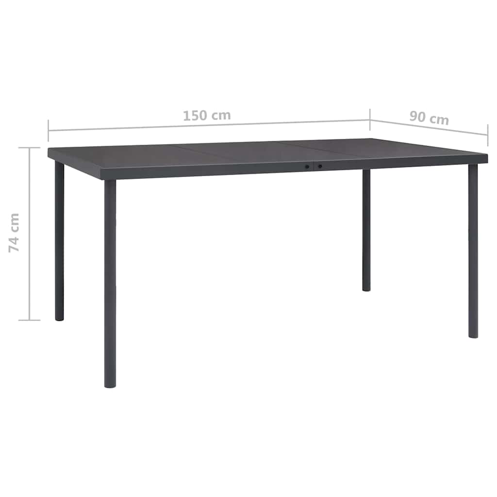 Set da Pranzo da Giardino 7 pz in Acciaio