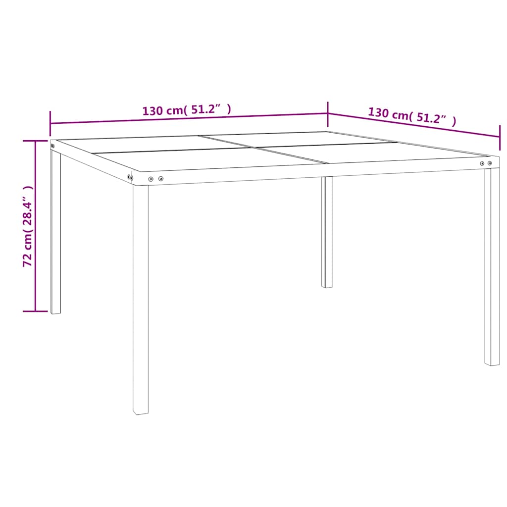 Set da Pranzo da Giardino 7 pz in Acciaio