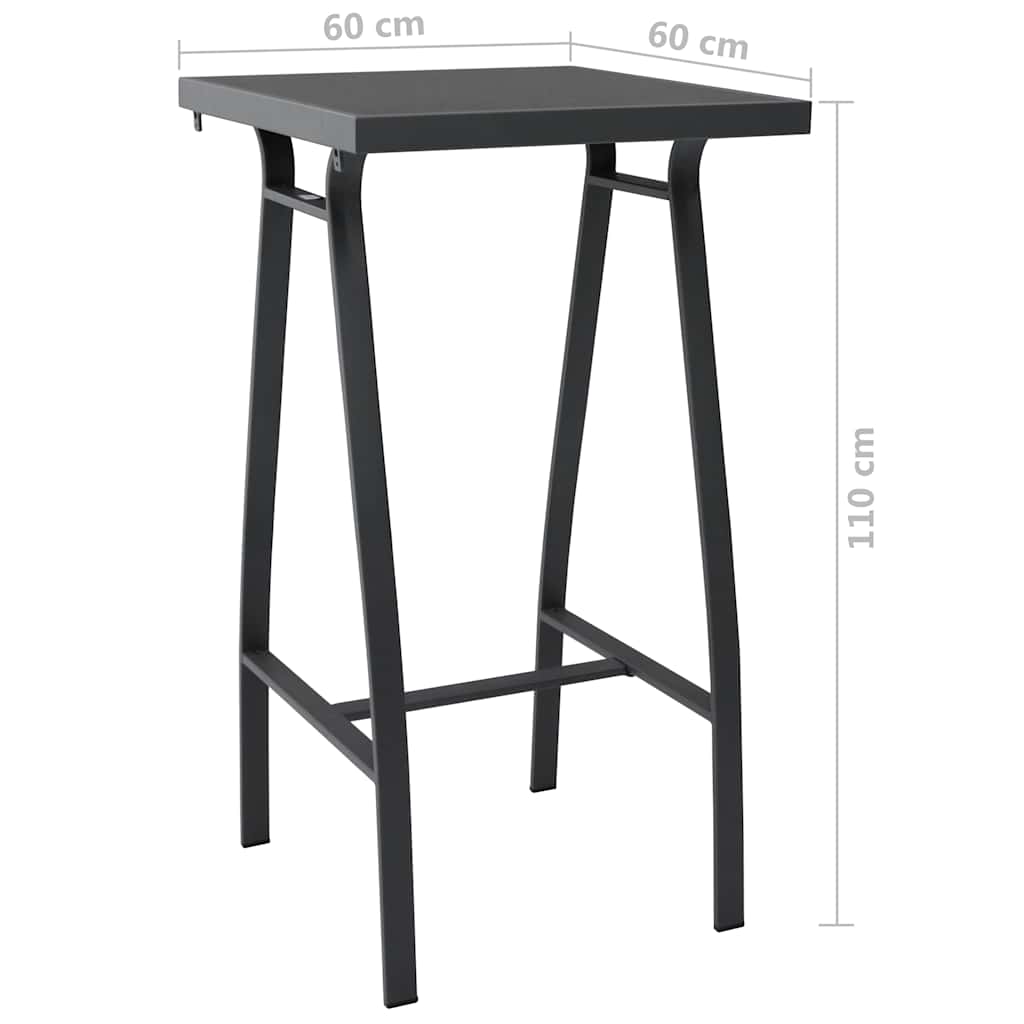 Set Bar da Giardino 5 pz Nero e Grigio