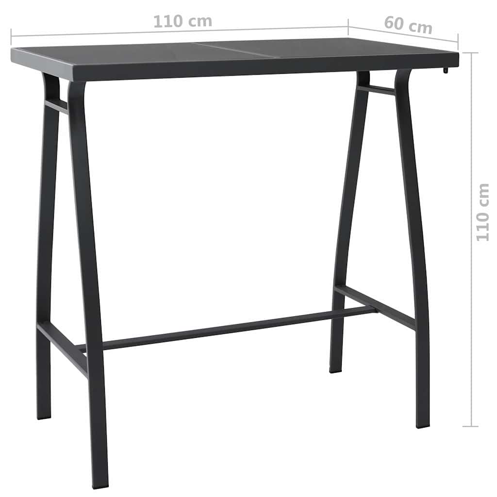 Set Bar da Giardino 5 pz Nero e Grigio