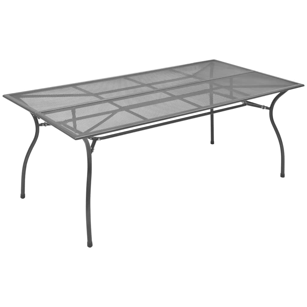 Set Pranzo da Giardino 7 pz in Acciaio Antracite